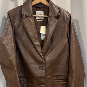 Abercrombie & Fitch - Brown Vegan Leather Blazer